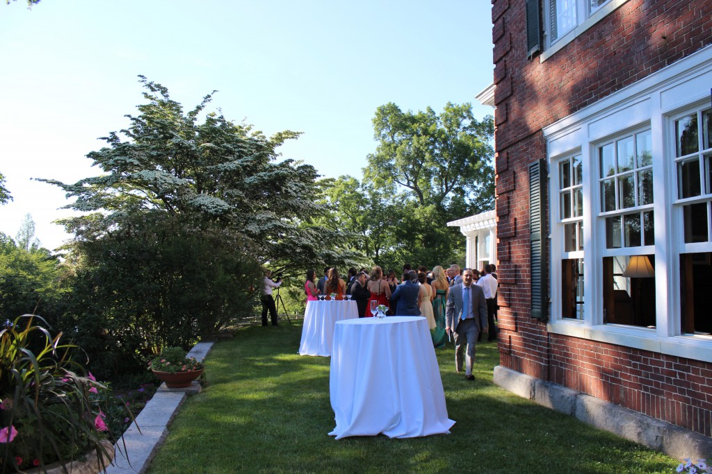 Cocktail hour alongside the estate home.