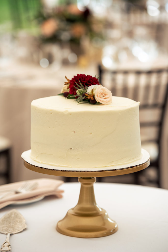 Cutting cake. 