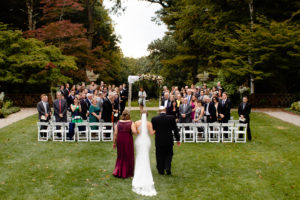 Formal garden at THe Bradley Estate for a wedding ceremony.